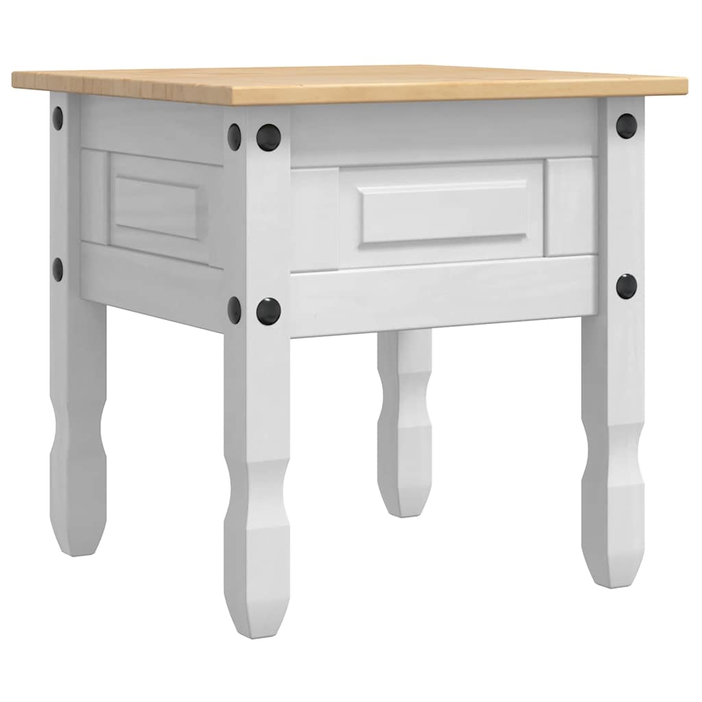 Beistelltisch Corona Weiß 50 x 50 x 50 cm Massives Kiefernholz