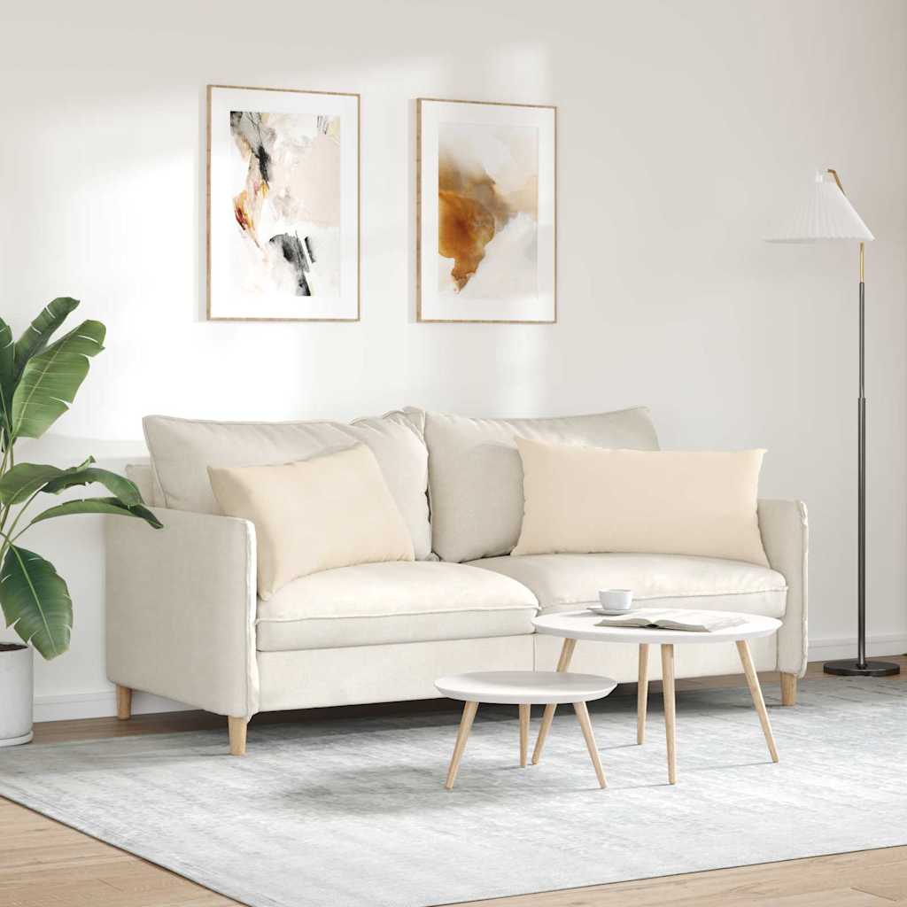 Sofakissen 2 Stück Taupe 50 x 30 cm Stoff