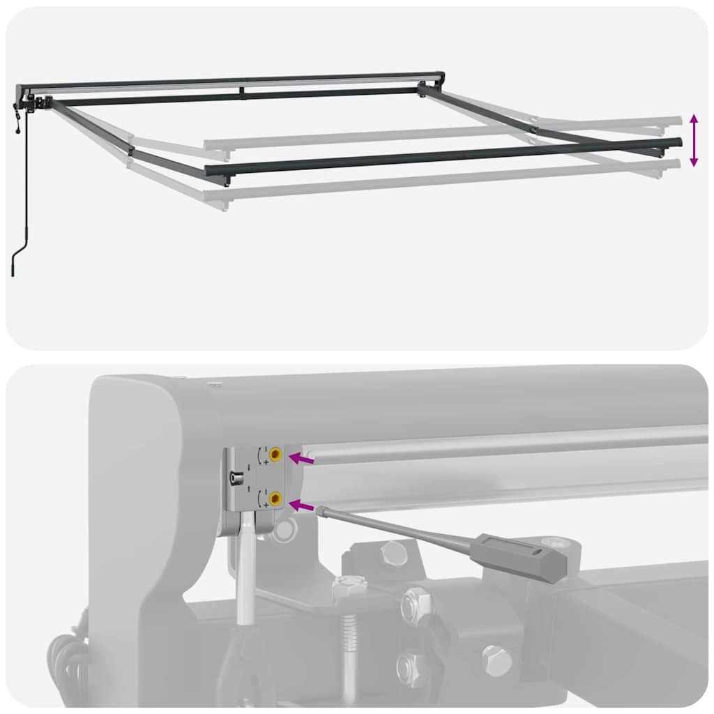 Markisenrahmen Verstellbar Weiß 2,5 x 2 m Stahl
