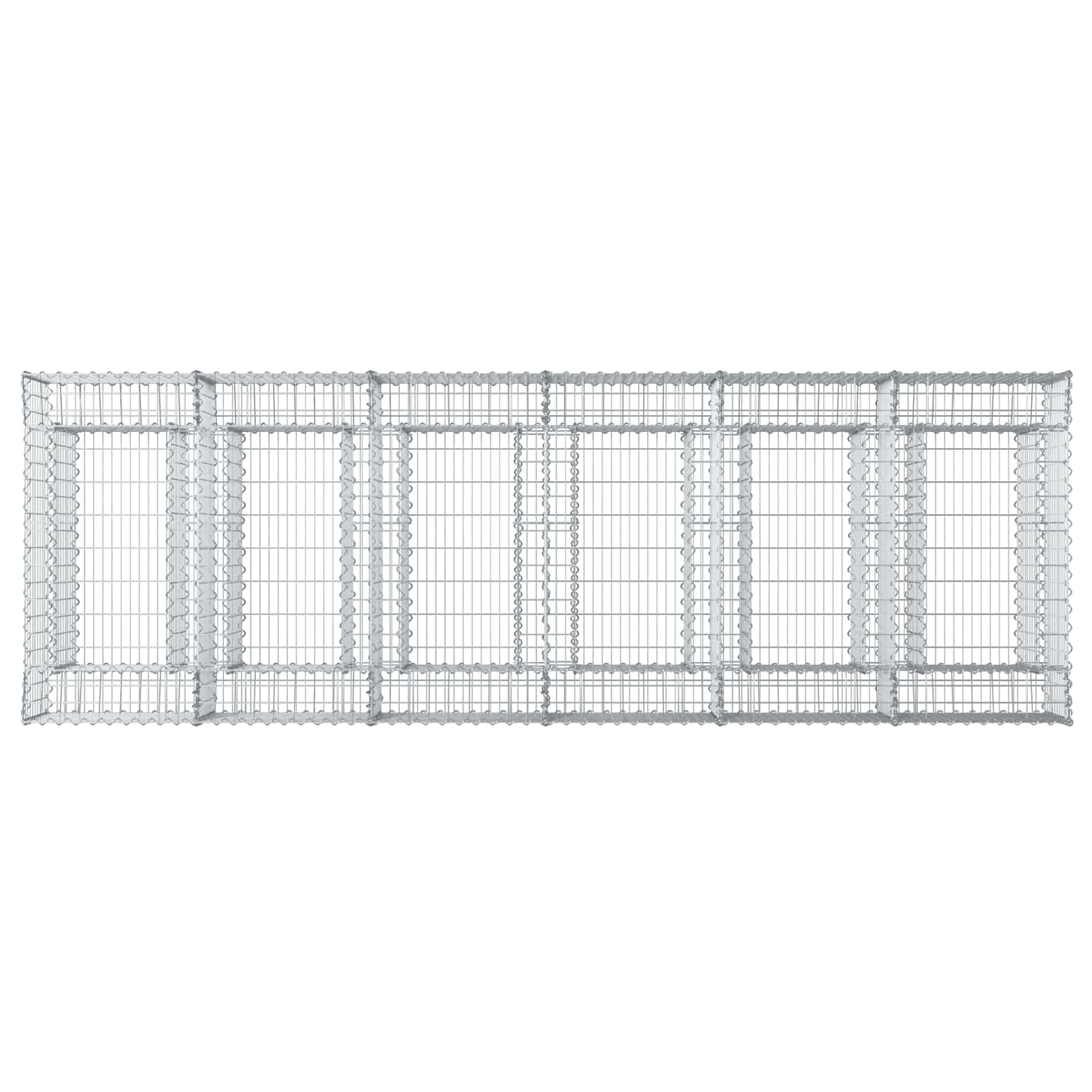 Gabionen-Hochbeet 2 pcs Silber