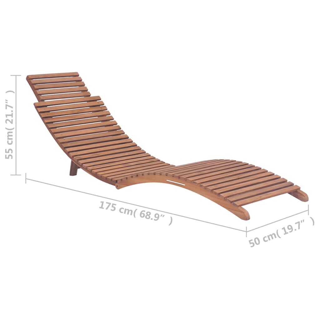 Sonnenliege Braun 198 x 55 x 58,5 cm Massivholz Teak