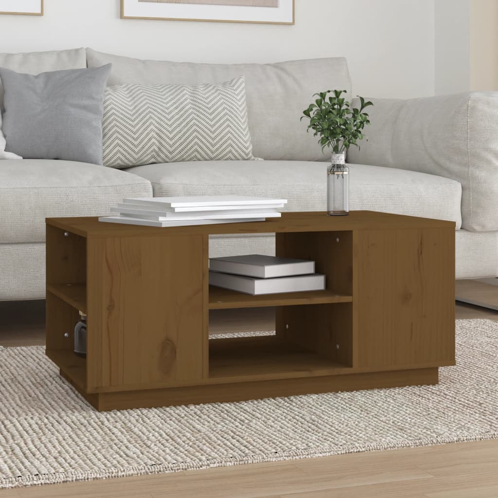 Couchtisch 90x49x40,5 cm Massivholz Kiefer
