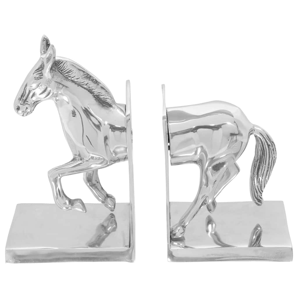 Buchstützen 2 pcs Silber 12 x 9 x 19 cm Aluminium