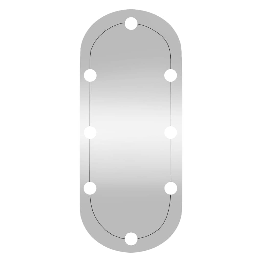 Spiegel mit LED-Leuchten 60x30 cm Glas Oval