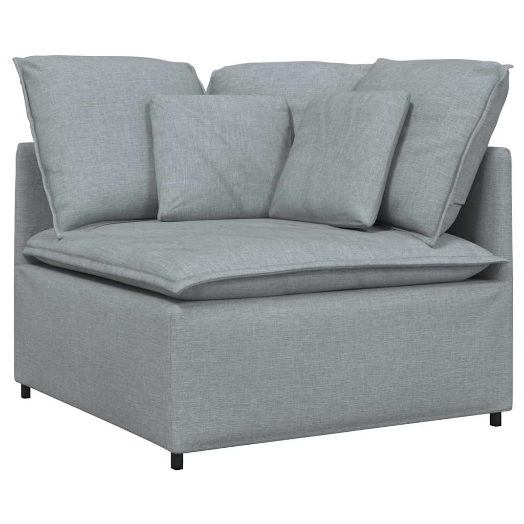 Modulares Sofa Endmodul mit Armlehne Kissen Hellgrau 100 cm