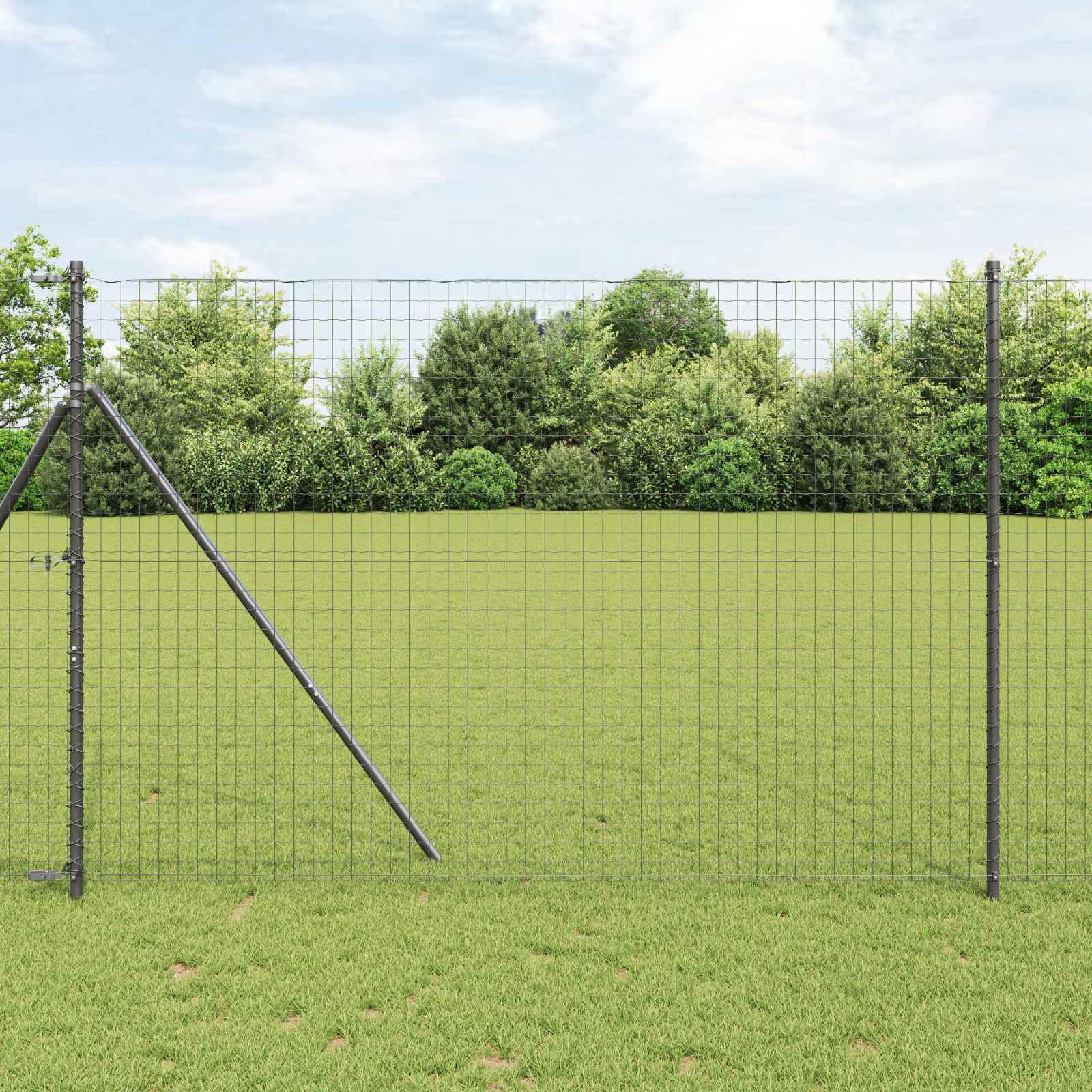 Zaunpfosten 2 pcs Grün 50 cm Pulverbeschichteter Stahl