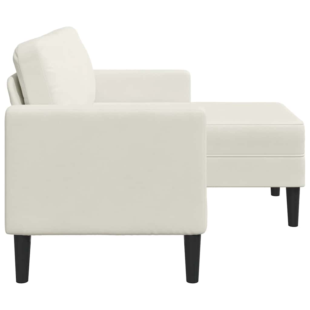 2-Sitzer-Sofa mit Chaiselongue L-Form Blau 125 cm Samt