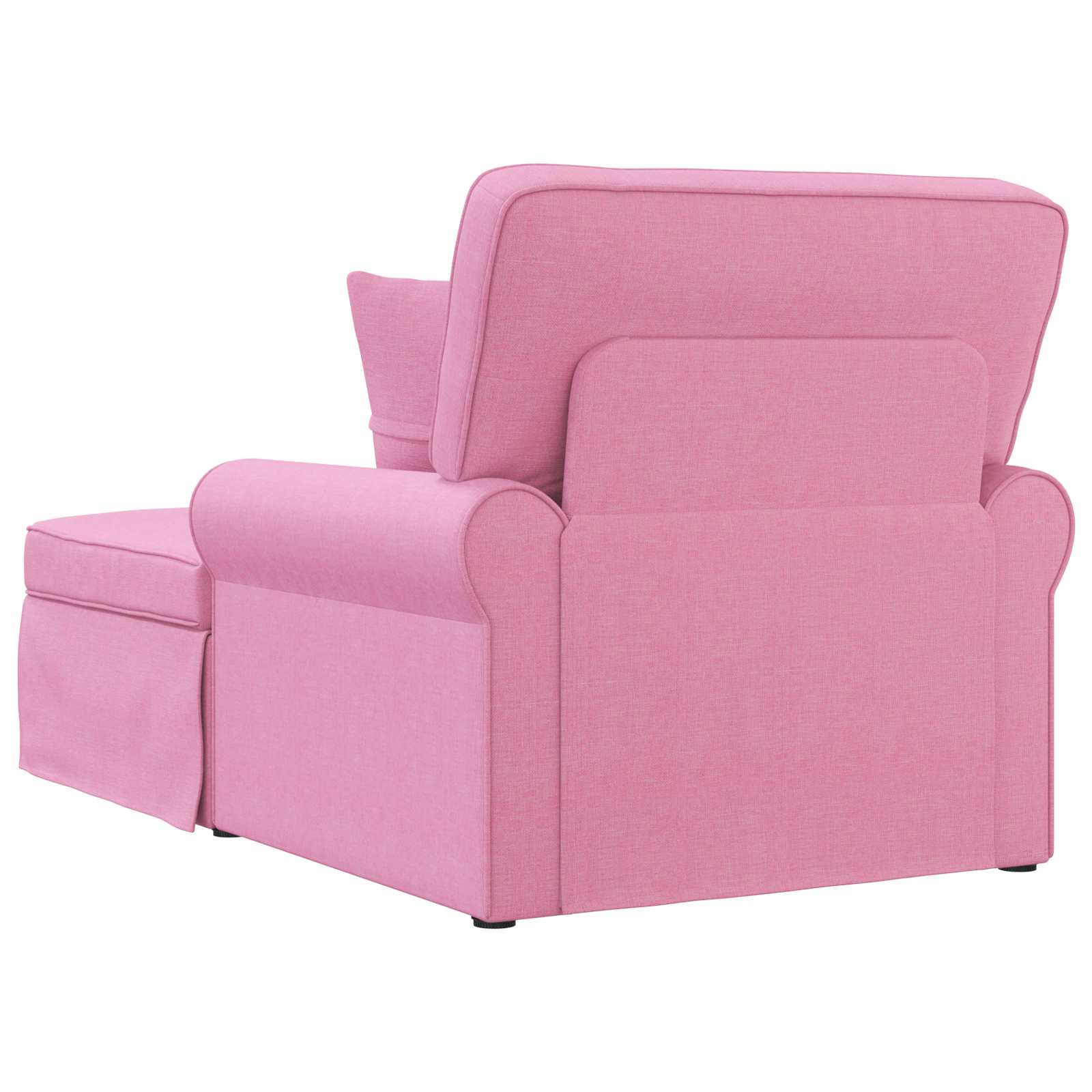 Chaise Lounge mit Rock mit Kissen 3 pcs Hellgrau Stoff