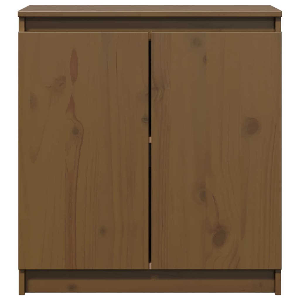 Beistellschrank Grau 60x36x65 cm Massivholz Kiefer