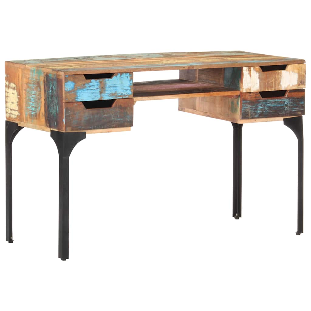 Schreibtisch 118x48x75 cm Recyceltes Massivholz