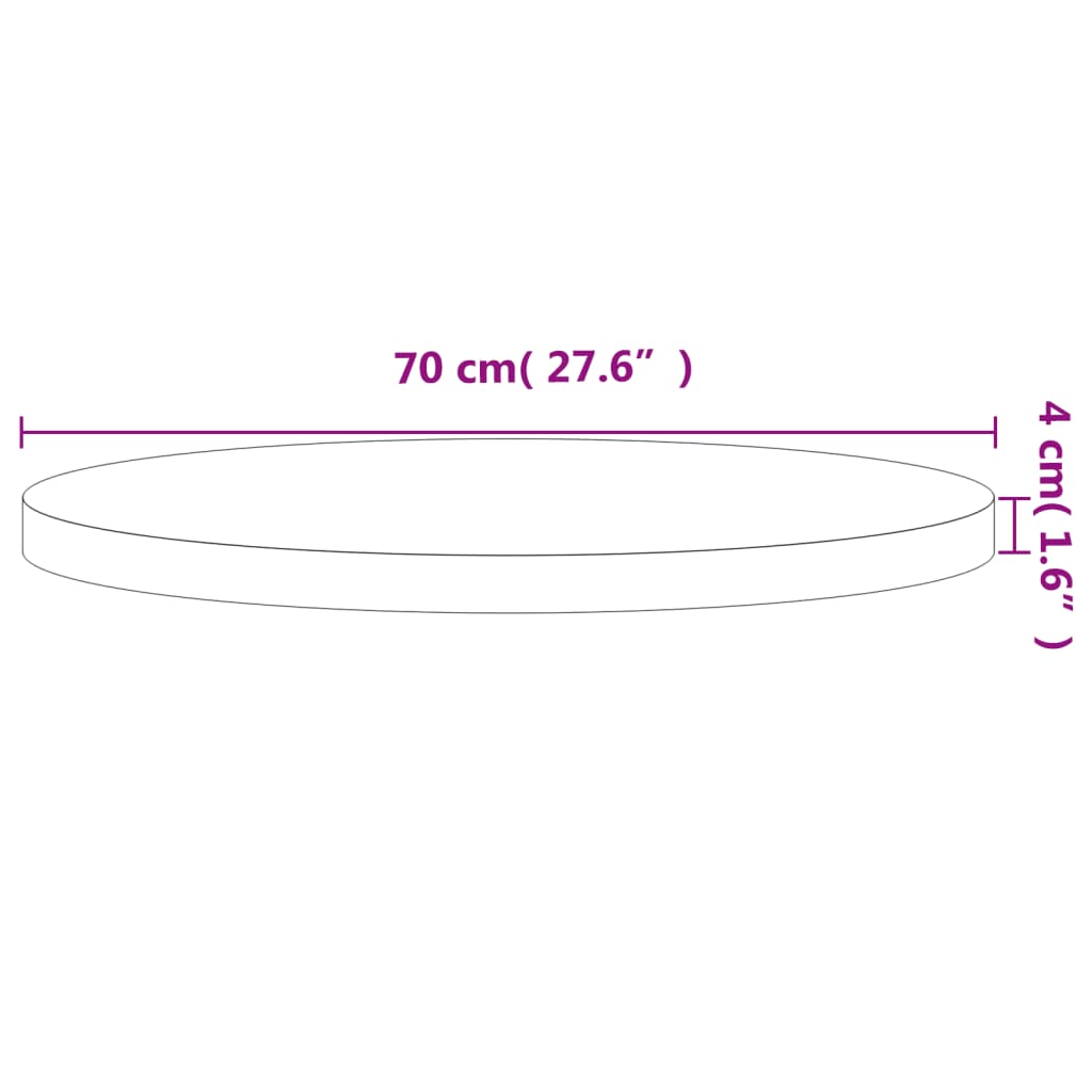 Tischplatte Ø30x1,5 cm Rund Massivholz Buche