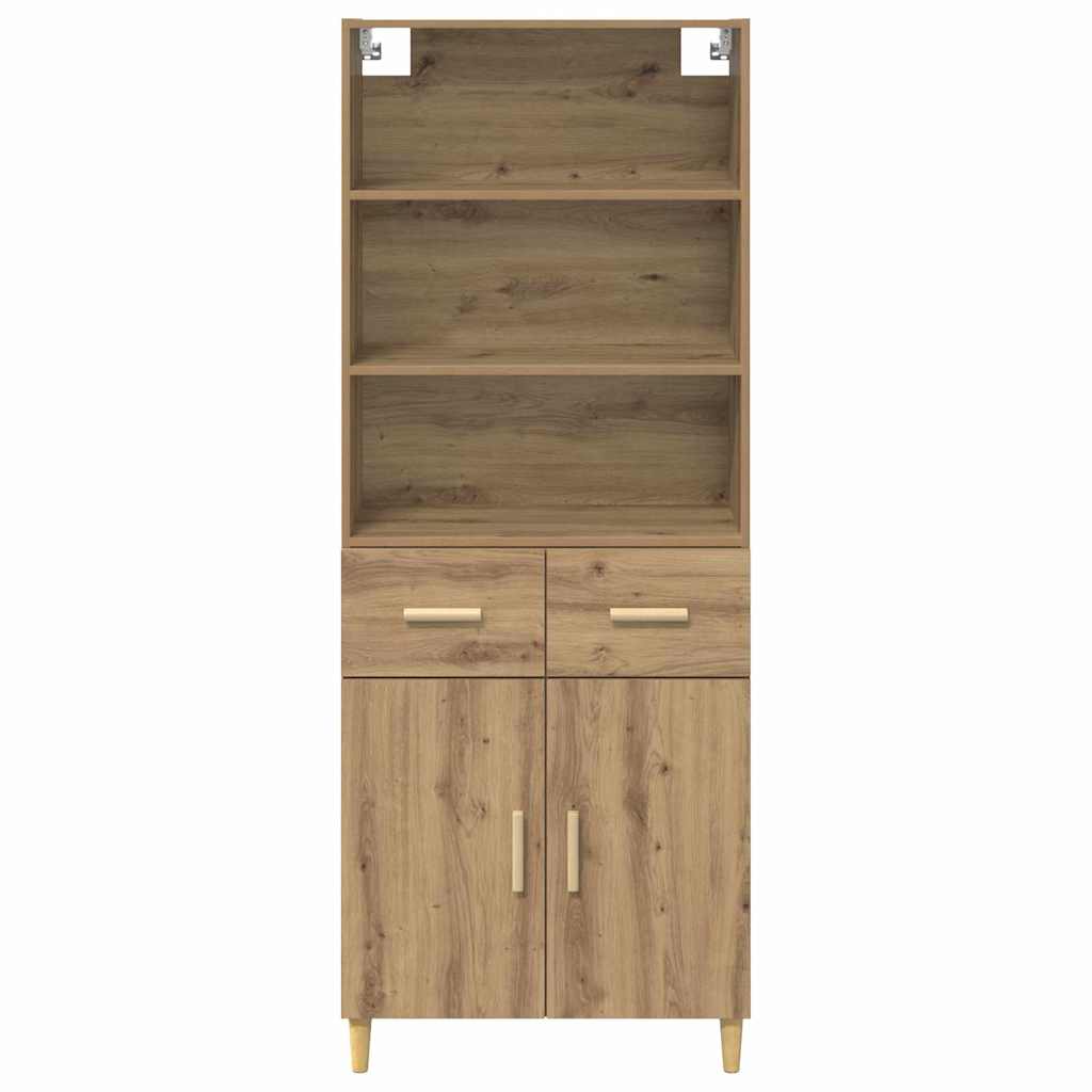 Highboard Altholz 69,5 x 32,5 x 180 cm Holzwerkstoff