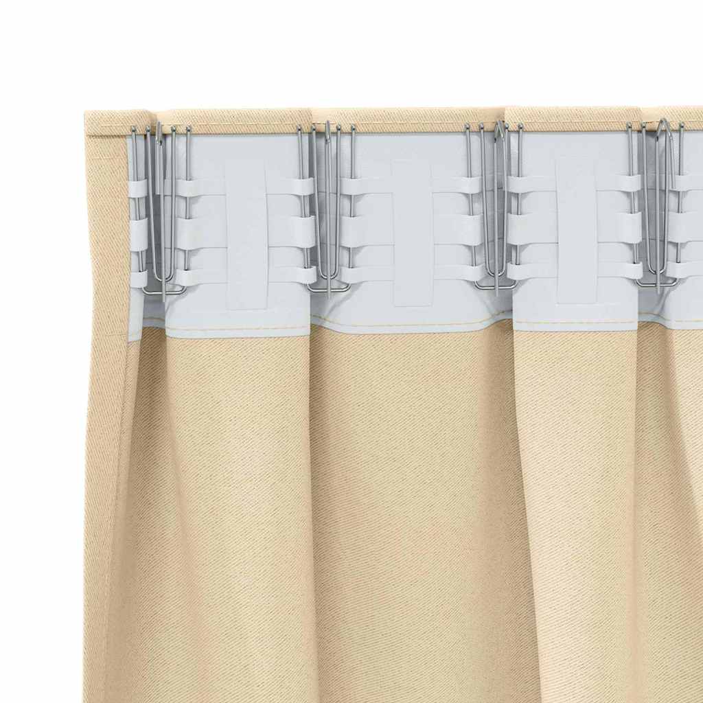 Verdunkelungs-Vorhänge mit Ringen 2 pcs Beige 140 x 140 cm