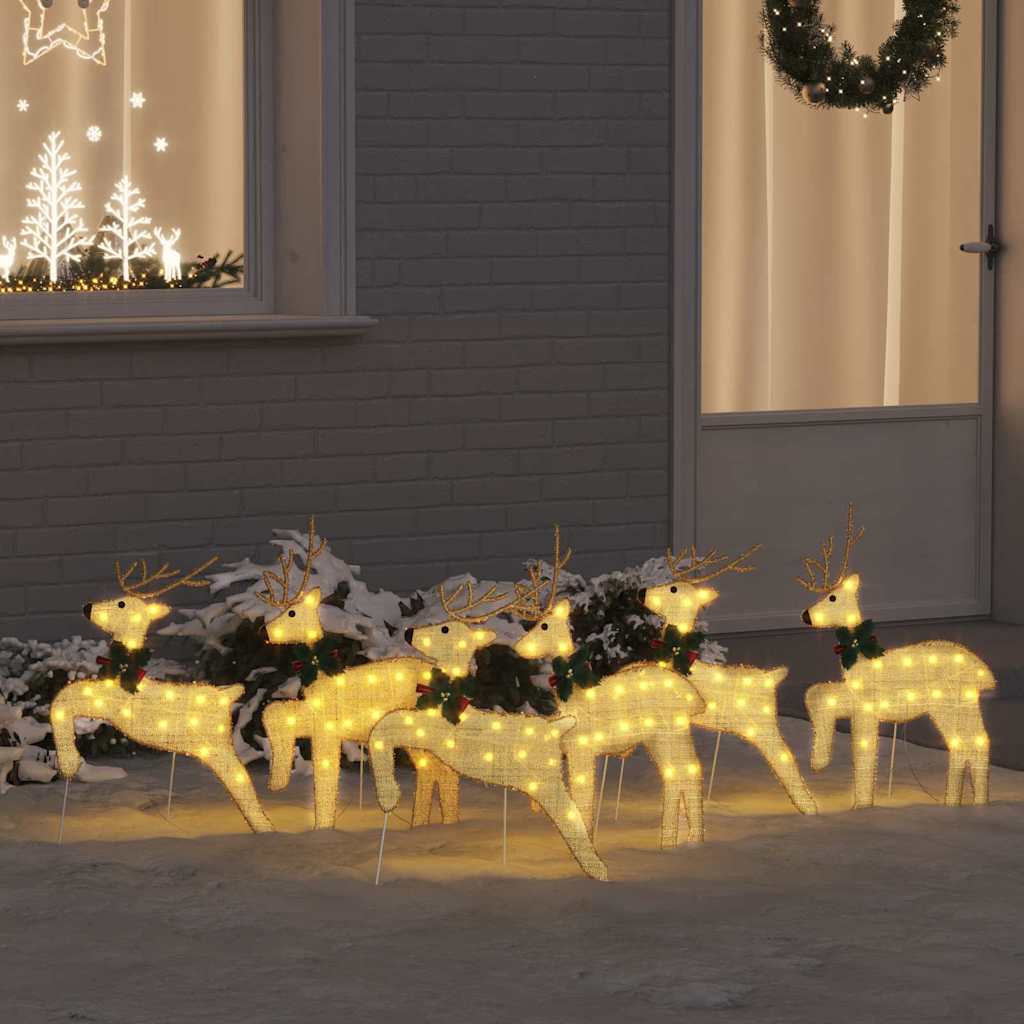 LED Rentiere 4 pcs Gold Stoff