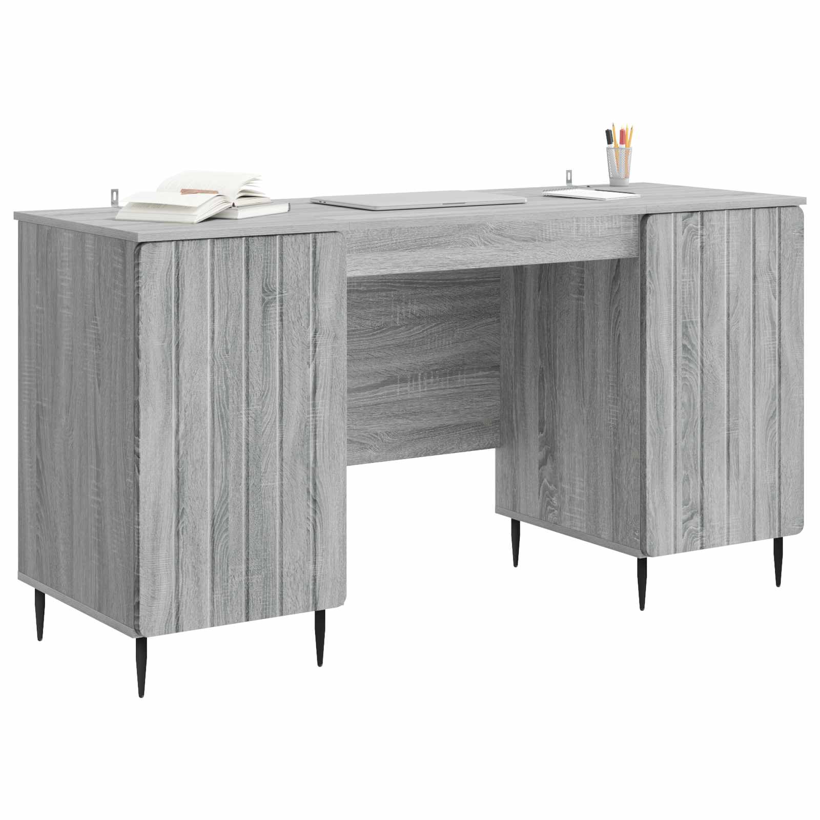 Schreibtisch mit Regal Schwarz 142,5 x 50 x 75 cm Holzwerkstoff
