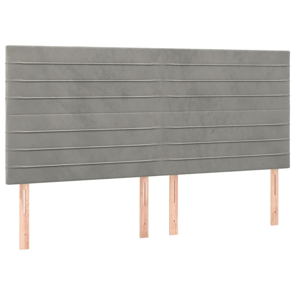 Kopfteil Hellgrau 80x5x118/128 cm Samt