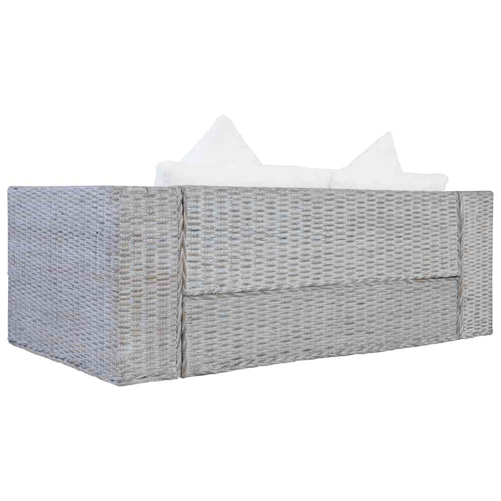 2-Sitzer Sofa Echtes Rattan
