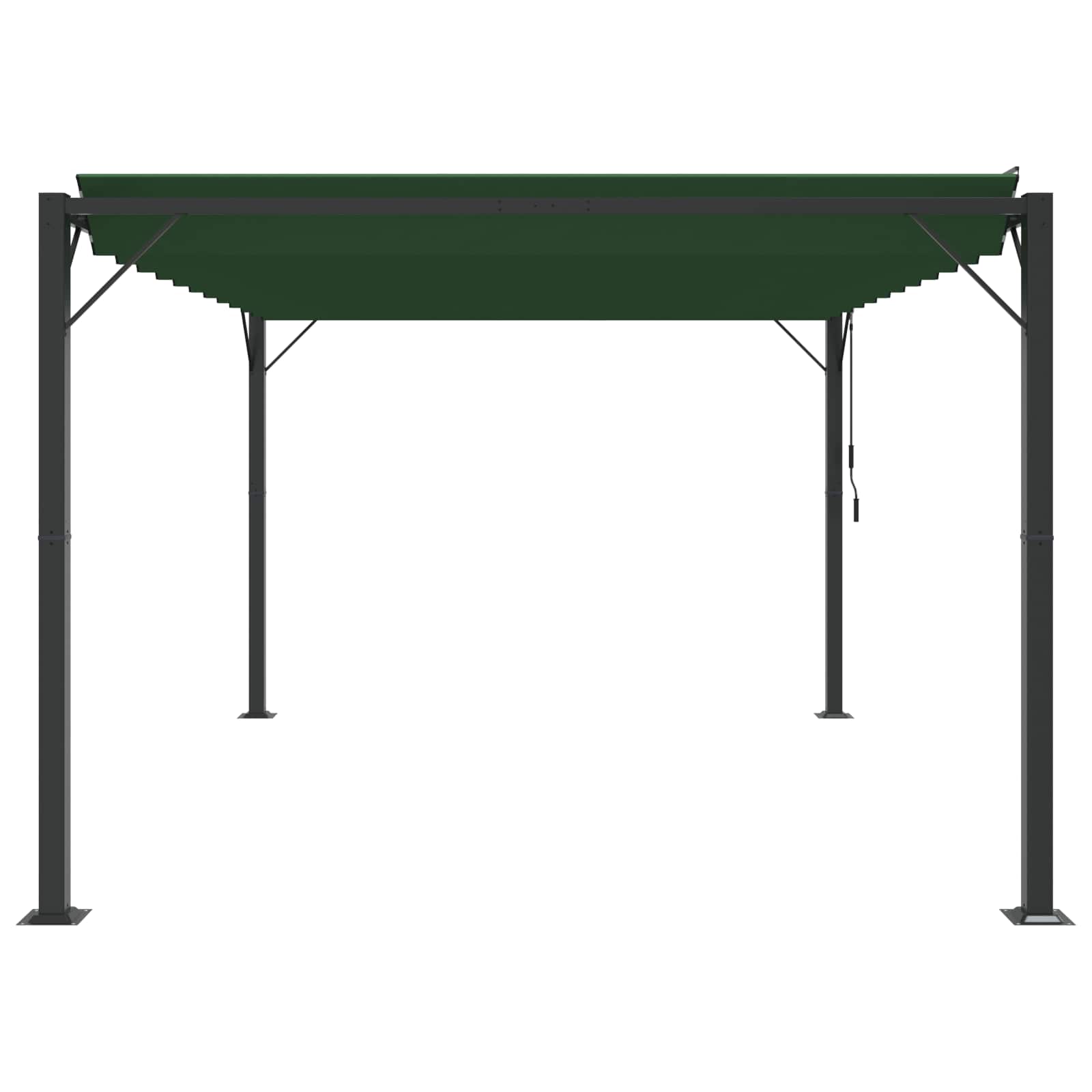 Pergola mit Lamellendach 3x3 m Creme Stoff und Aluminium