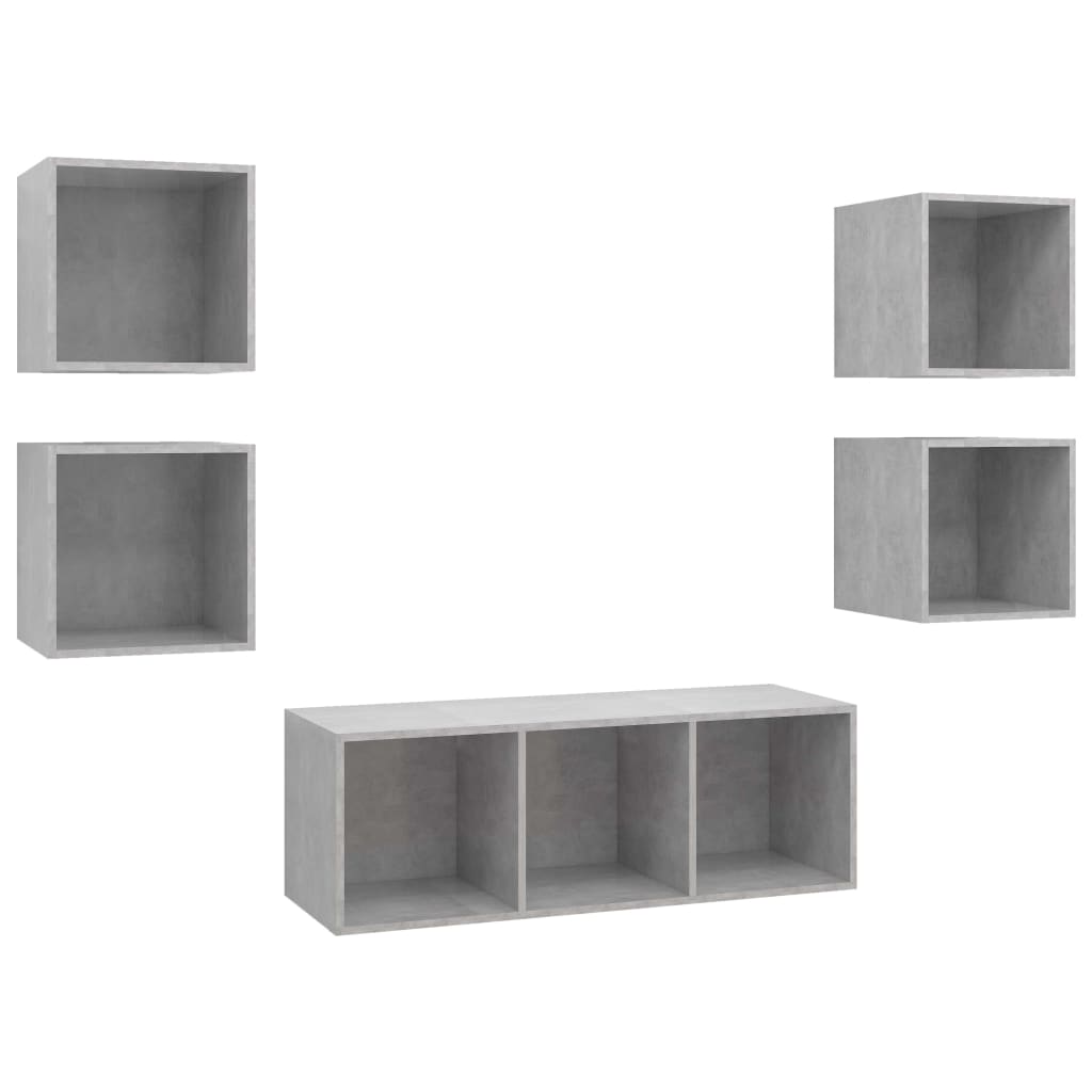 5-tlg. TV-Schrank-Set Weiß Holzwerkstoff