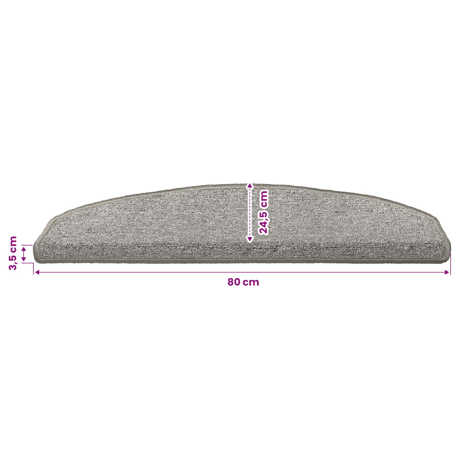 Stufenmatten 15 Stk. 56x17x3 cm Anthrazit Halbrund
