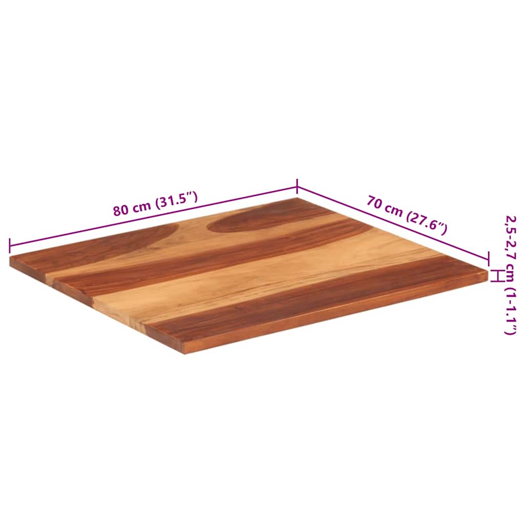 Tischplatte Massivholz Akazie 15-16 mm 60x80 cm