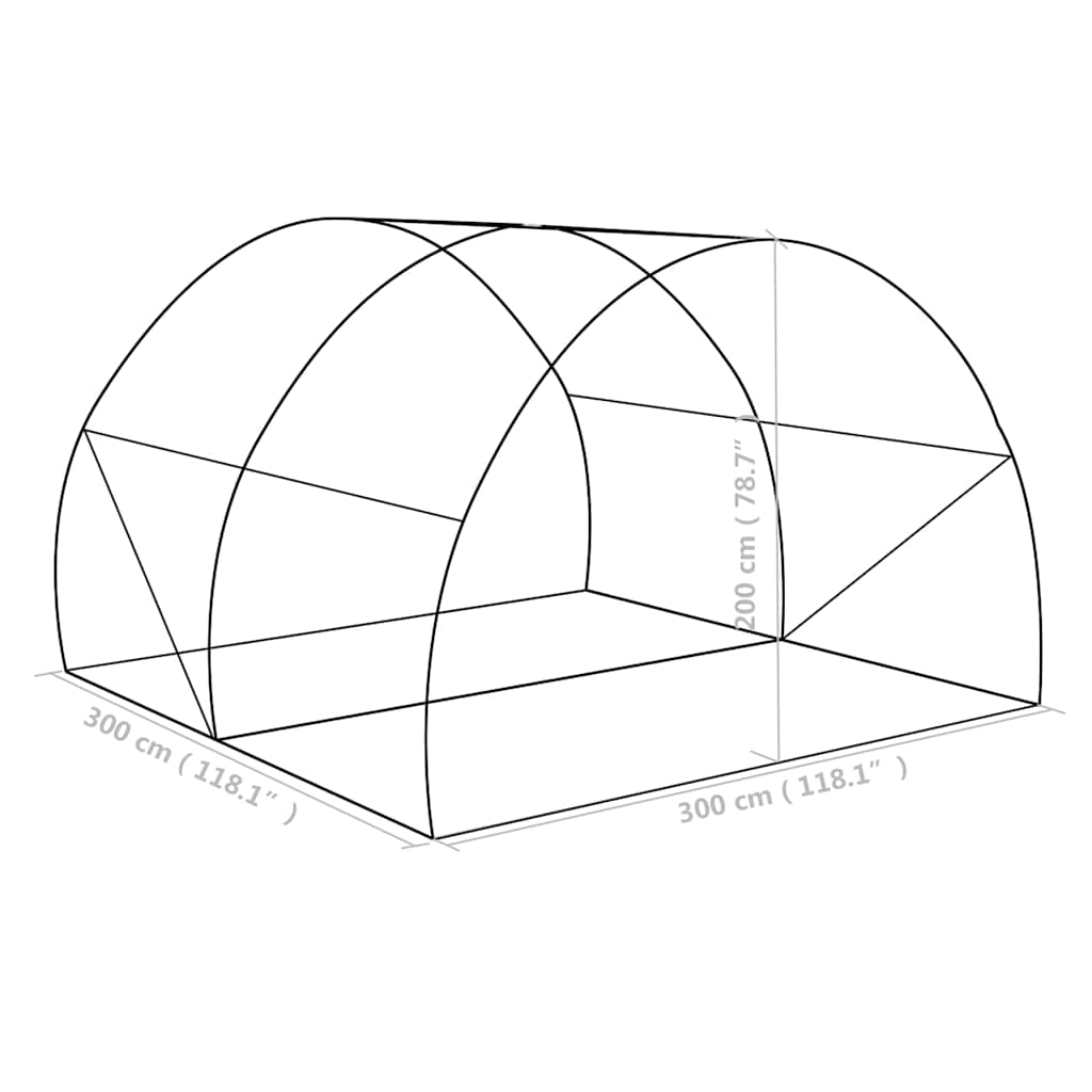 Gewächshaus 4,5 m² 300x150x200 cm