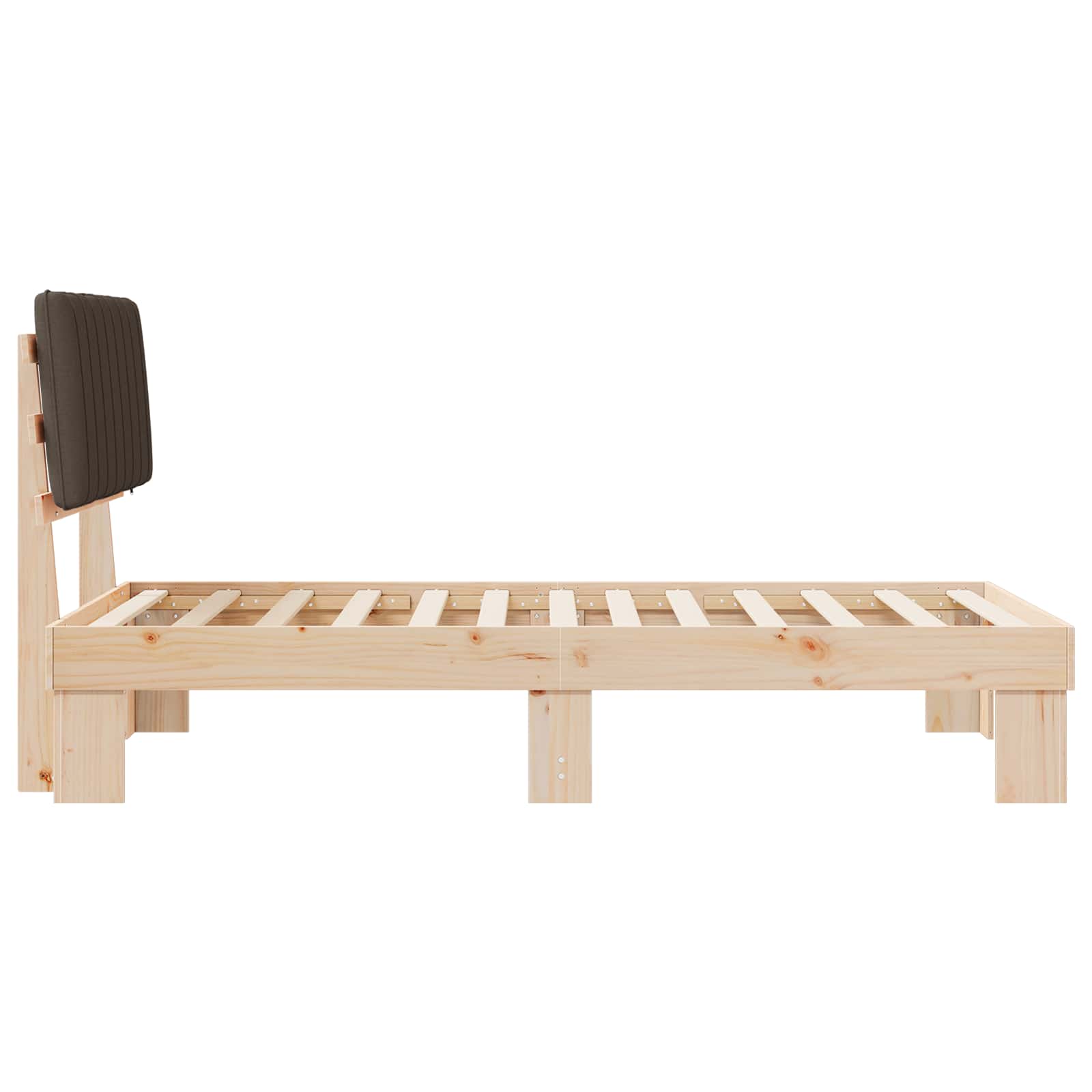 Bettgestell mit gepolstertem Kopfteil Hellgrau 200 x 200 cm