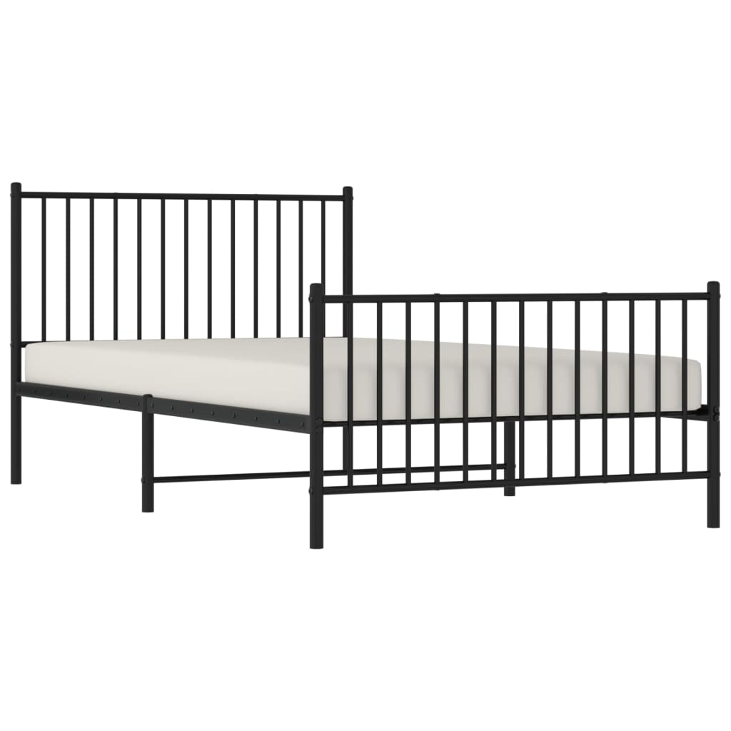 Bettgestell Metall Schwarz 75x190 cm