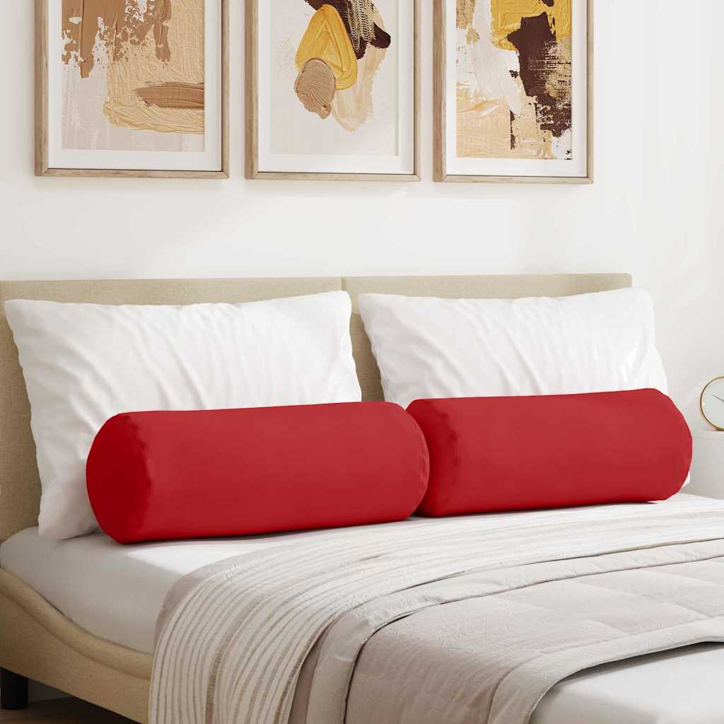 Bolsterkissen 2 Stück Hellgrau Ø 15 x 40 cm Stoff
