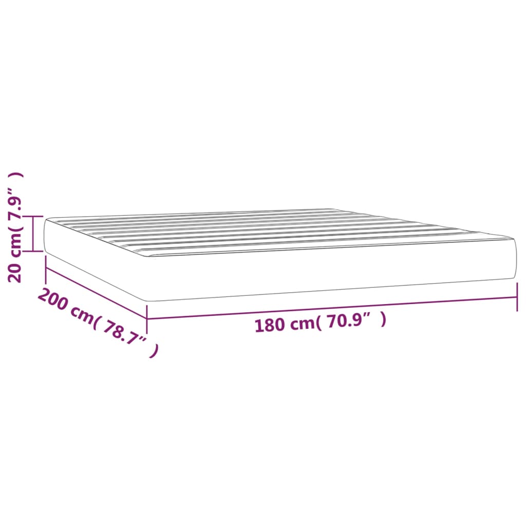 Taschenfederkernmatratze Mittel Hellgrau 80x200x20 cm Stoff