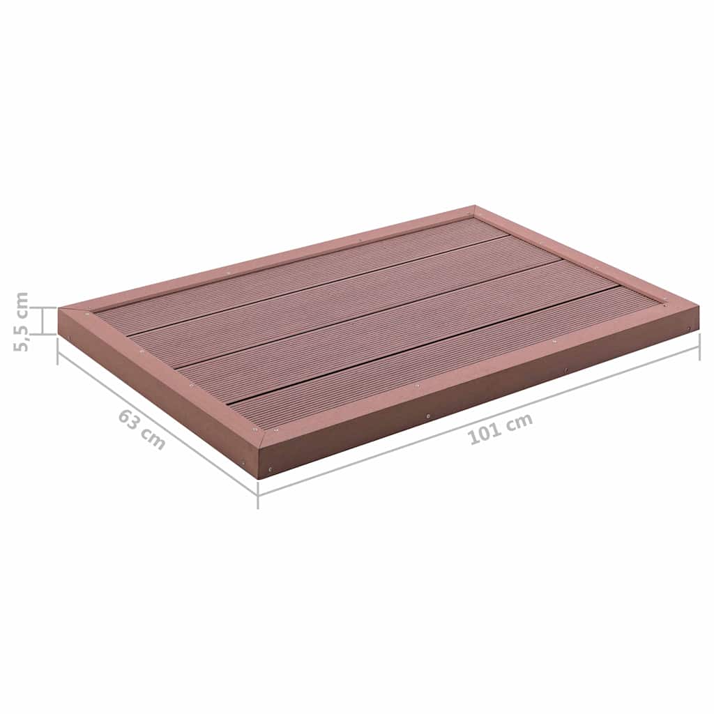 Bodenelement für Solardusche Braun 101x63x5,5 cm WPC