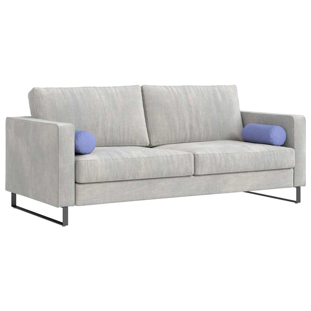 Bolsterkissen 2 Stück Hellgrau Ø 15 x 40 cm Stoff