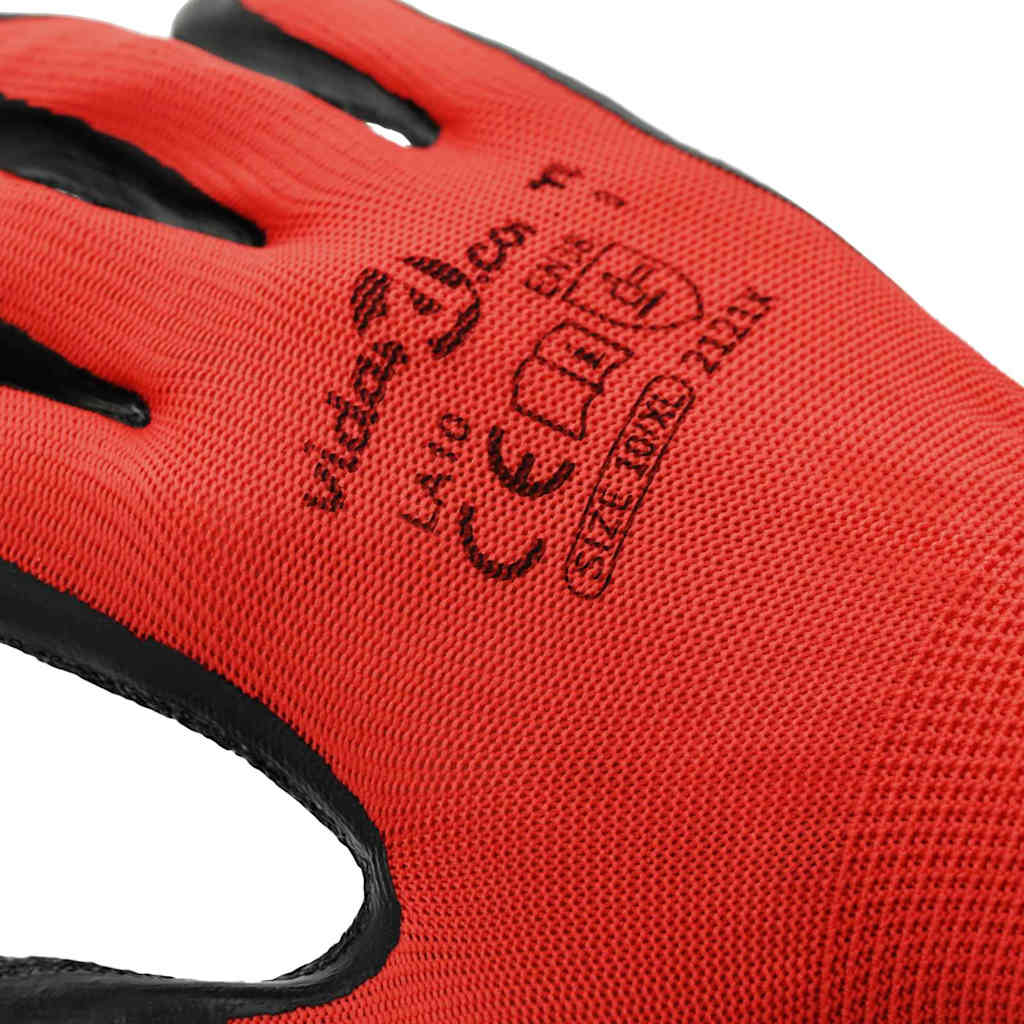 Arbeitshandschuhe 12 pcs Rot und Schwarz 7 / S Latexbeschichtung