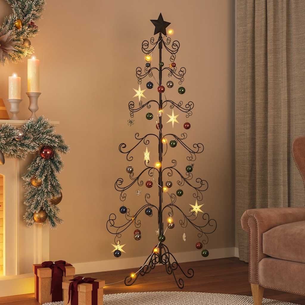 Metall-Weihnachtsbaum für Dekorationen Schwarz 90 cm