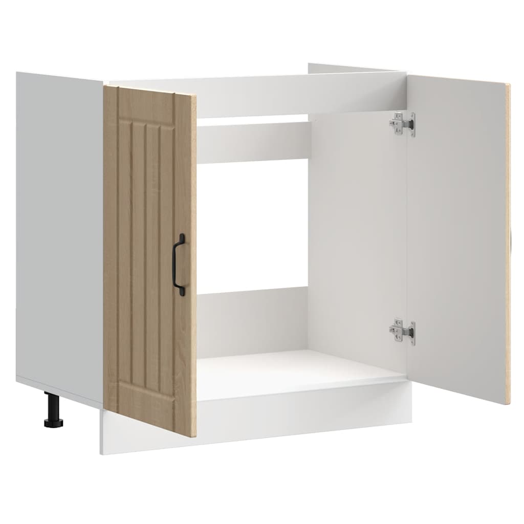 Herdumbauschränke 2 Stk. Lucca Weiß Holzwerkstoff