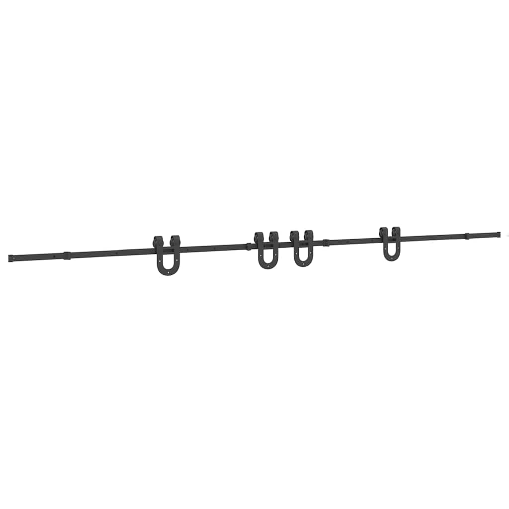 Schiebetürbeschlag-Set 366 cm Stahl Schwarz