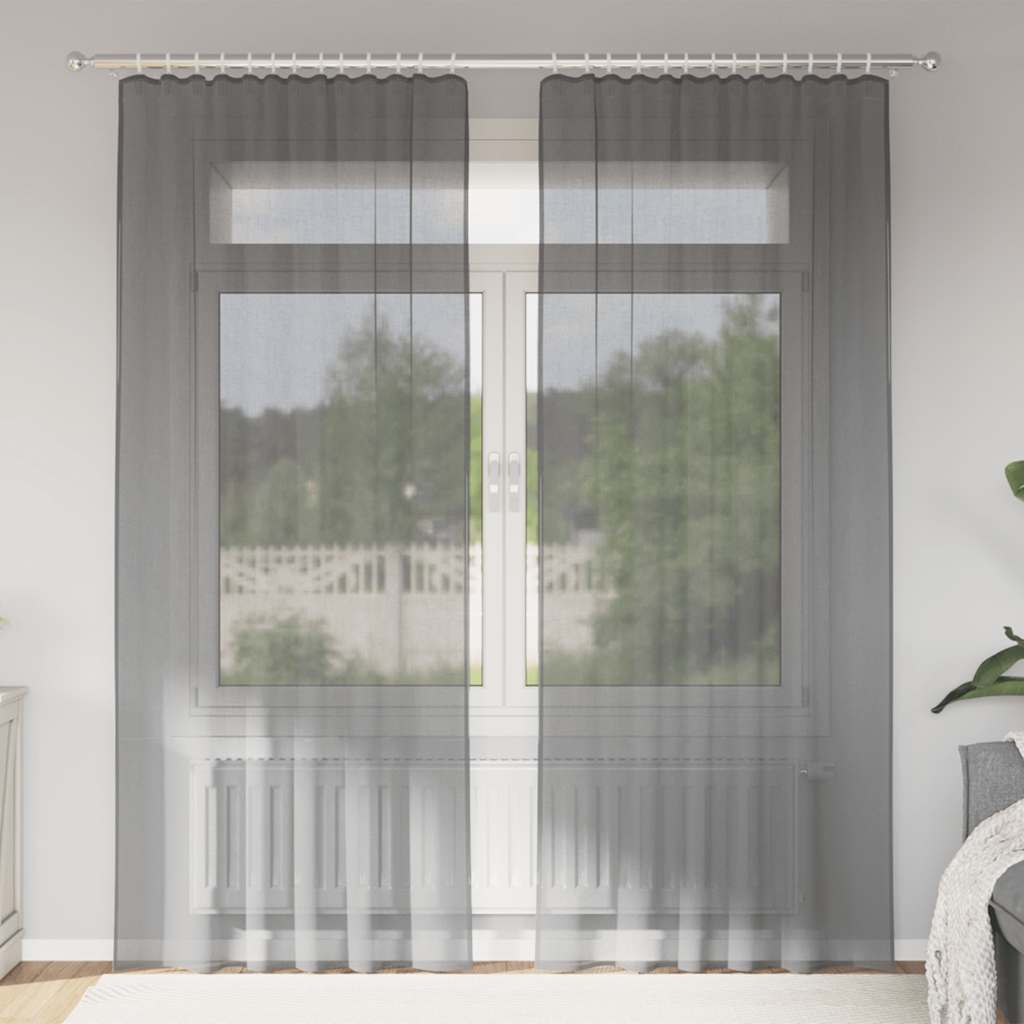 Voile Vorhänge mit Ösen 2 Stk. Apfelgrün 140x140 cm