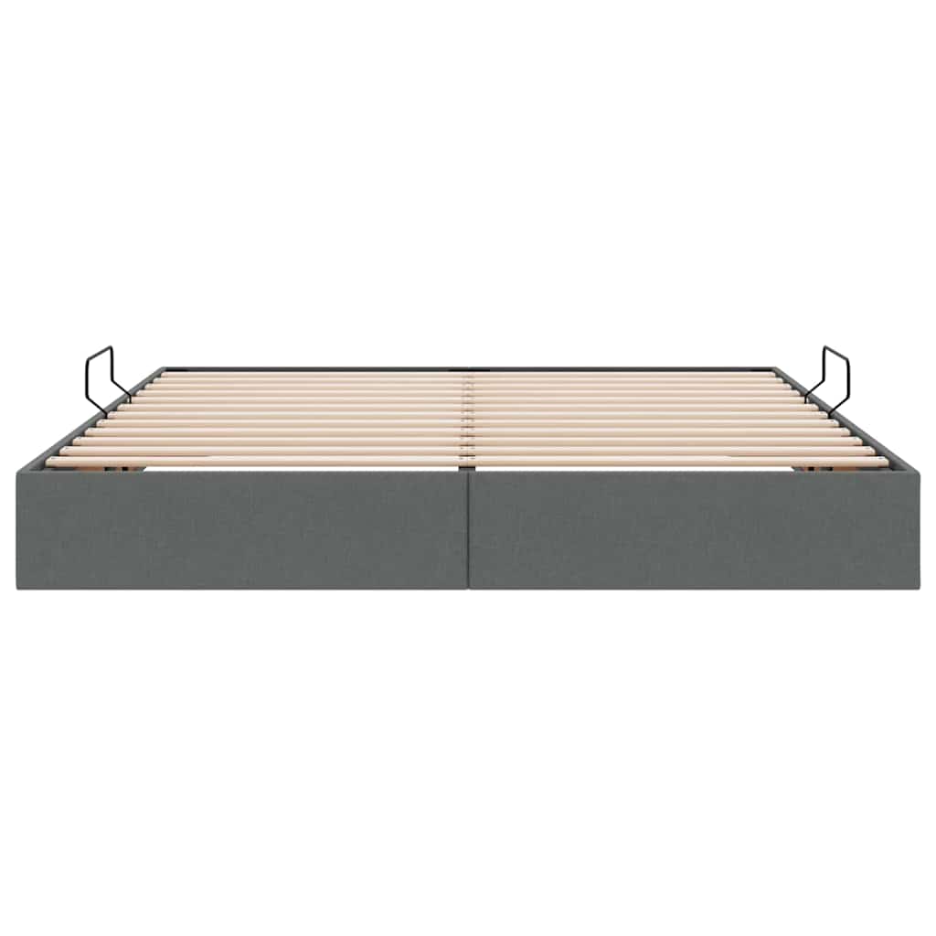 Aufbewahrungsbett mit Kopfteil Hellgrau 90 x 190 cm Stoff