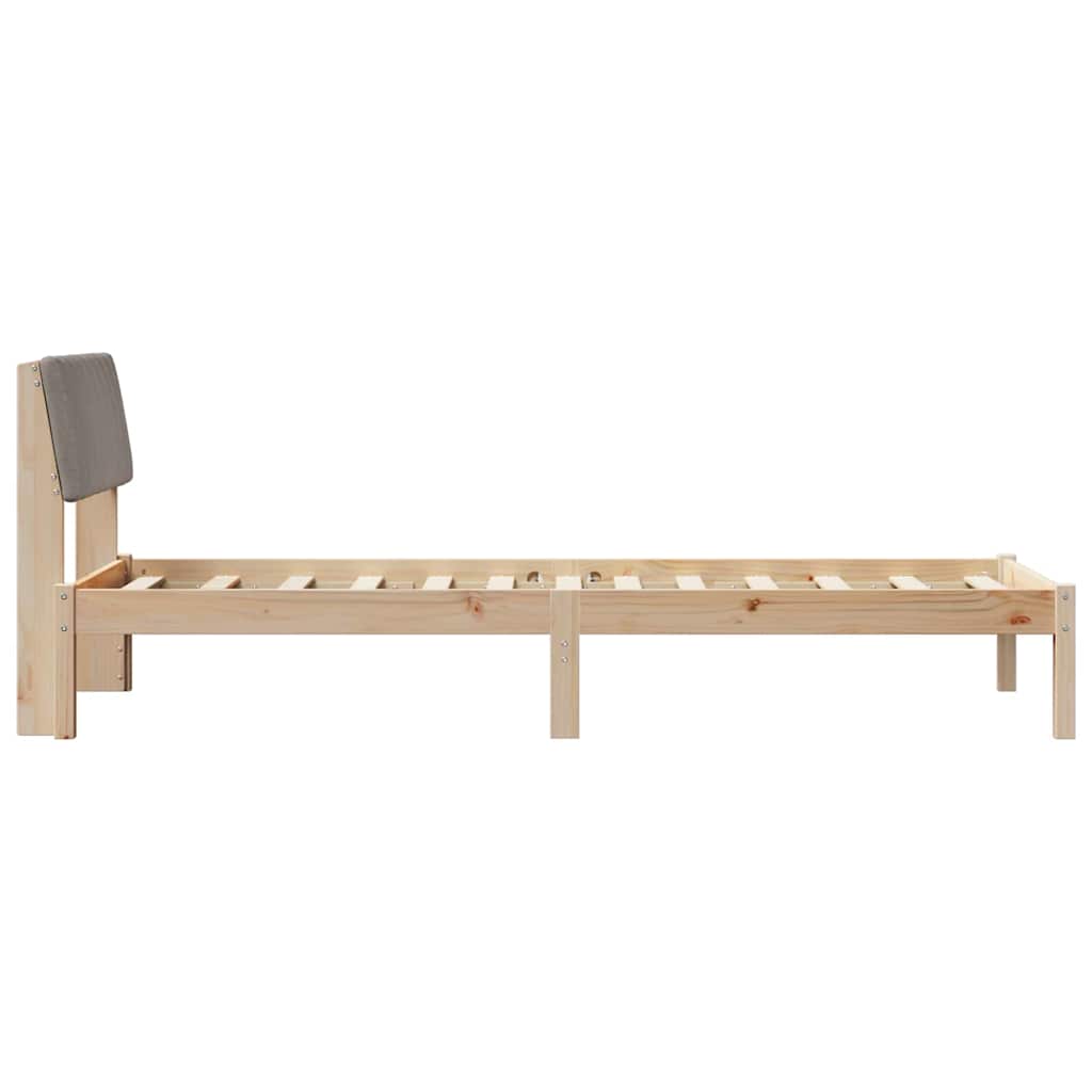 Bettgestell Braun und hellgrau 200 x 200 cm Massivholz Kiefer