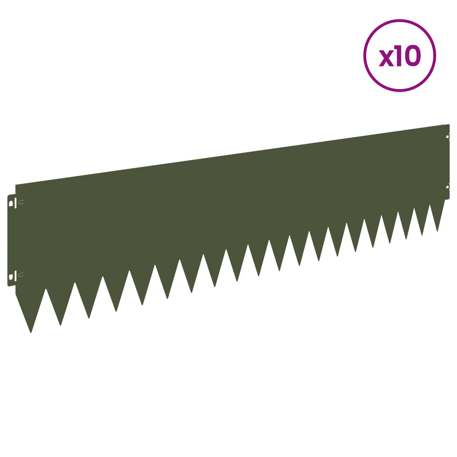 Raseneinfassung 10 pcs 103 x 10 cm Stahl Schwarz