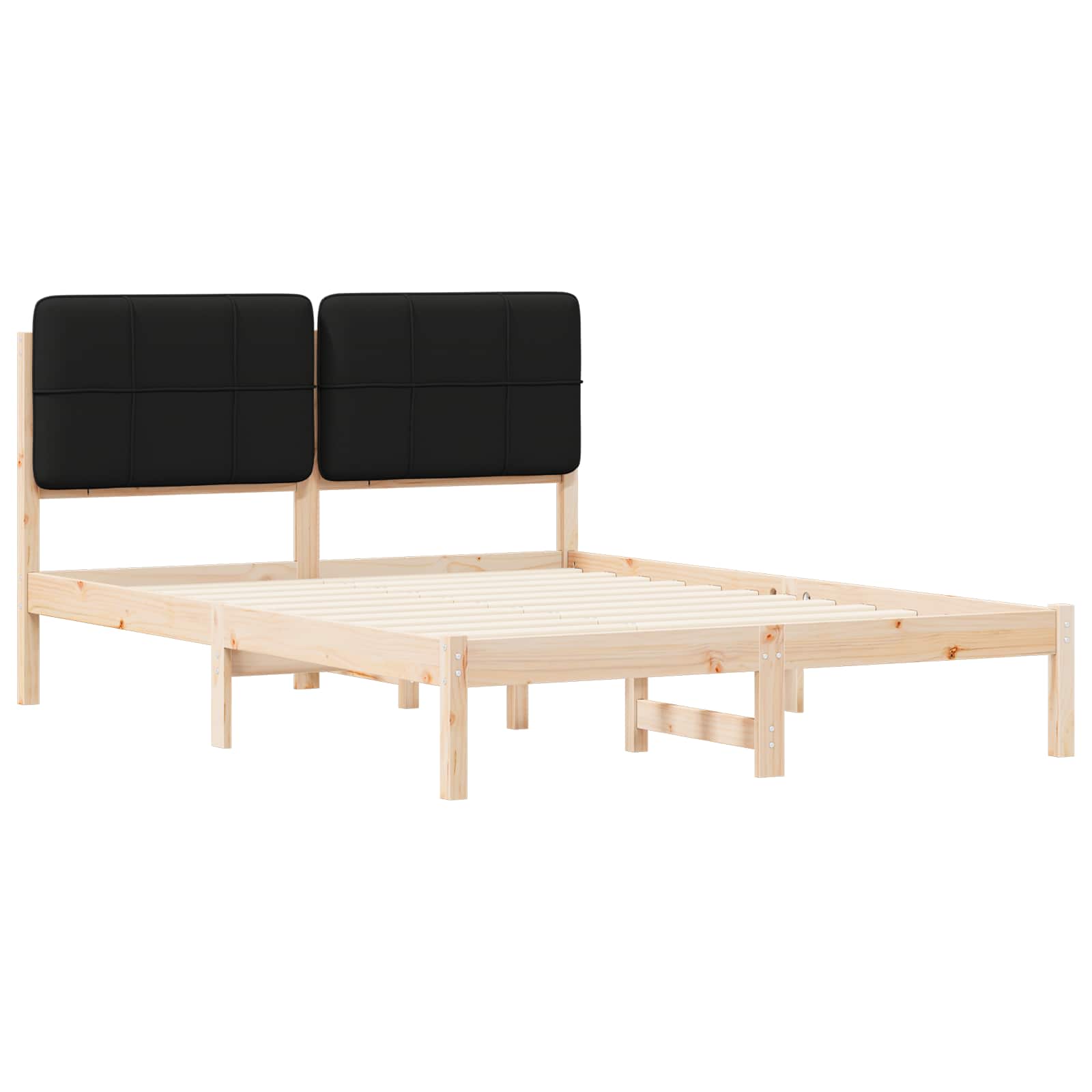 Bettgestell mit gepolstertem Kopfteil Hellgrau 200 x 200 cm