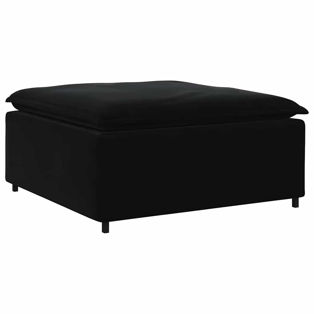 Modulares Sofa mit Fußhocker Kissen Samt Blau