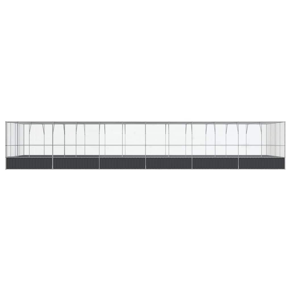 Voliere Silbern 210,5x107x212 cm Stahl