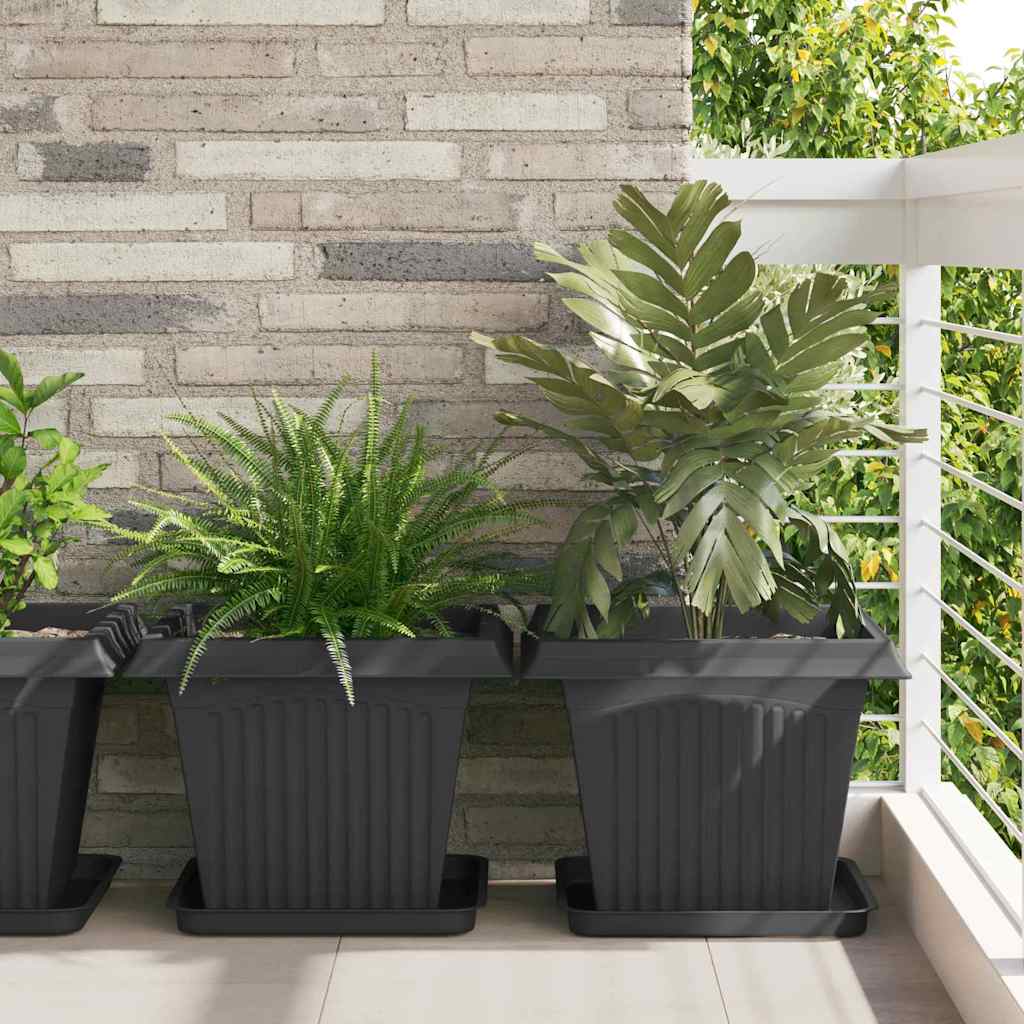 Blumentöpfe 6 pcs Ziegelrot 20 x 20 x 16 cm Kunststoff