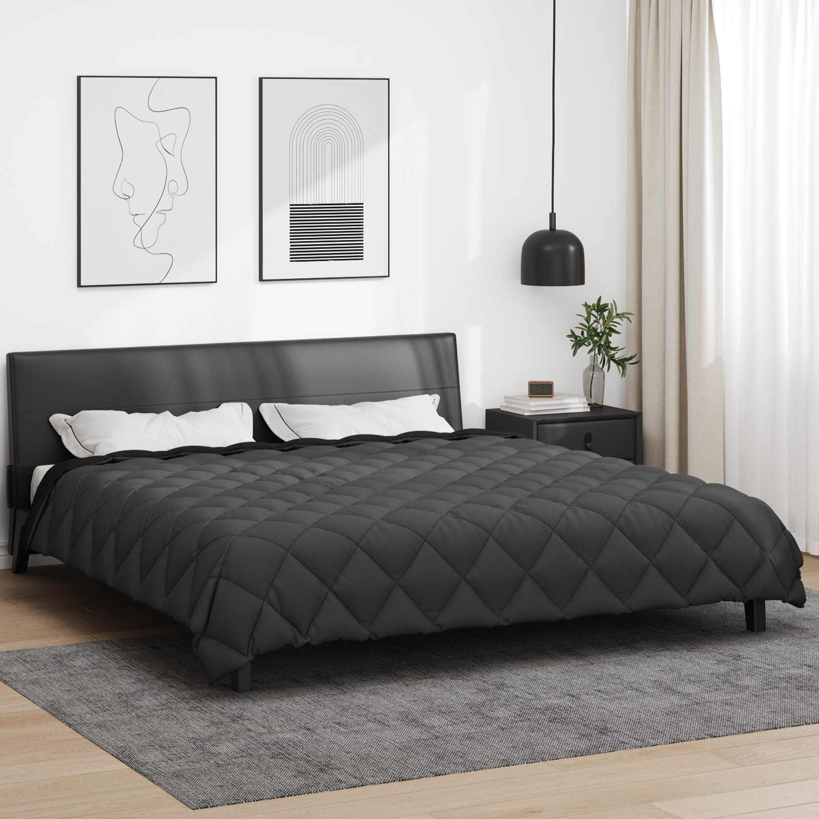 Winterbettdecke Anthrazit 135 x 200 cm Mikrofaser