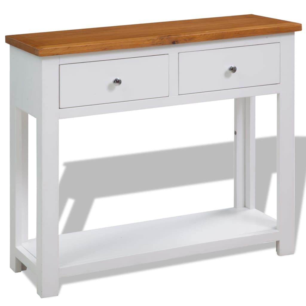Konsolentisch 118x35x77 cm Massivholz Eiche