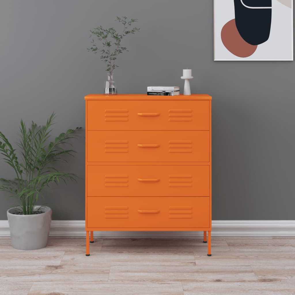 Kommode Olivgrün 80x35x101,5 cm Stahl