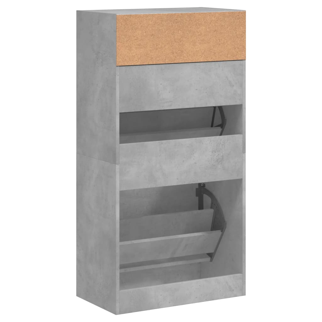Schuhschrank mit 2 Klappen Weiß 80x34x116 cm