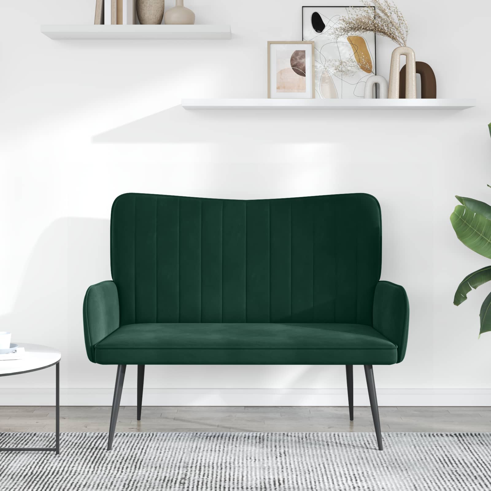 2-Sitzer Sofa Hellgrau 115 x 61 x 87 cm Samt (V)