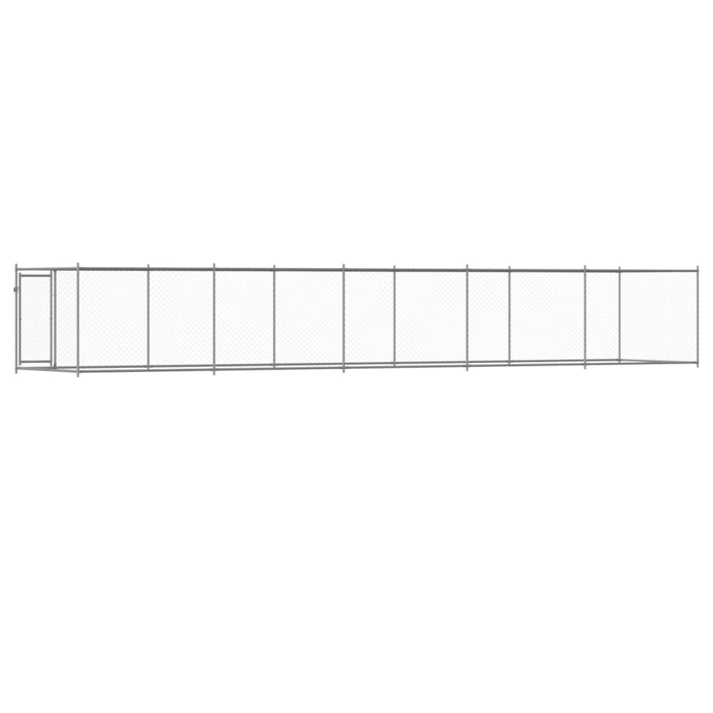 Hundezwinger mit Tür Grau 2x2x1,5 m Verzinkter Stahl